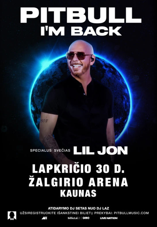 Pitbull I'm Back Lithuania poster